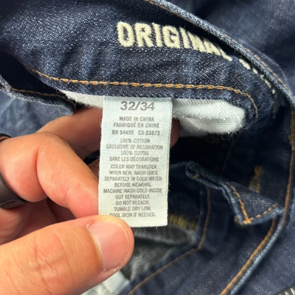 American Eagle Original Straight Jeans Mens 32x34 Blue Denim Cotton